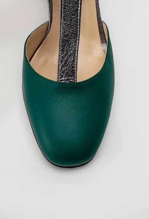 Pantofi office verzi din piele naturala Misty