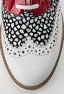 Pantofi Oxford alb cu negru si rosu din piele naturala Izzie