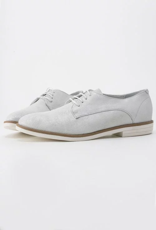 Pantofi Oxford albi din piele naturala Zenon