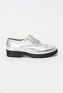 Pantofi Oxford argintii din piele naturala Silvio