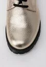 Pantofi Oxford aurii din piele naturala Lary