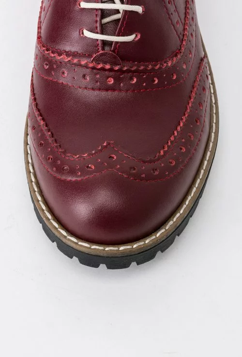 Pantofi Oxford bordo din piele naturala Liza