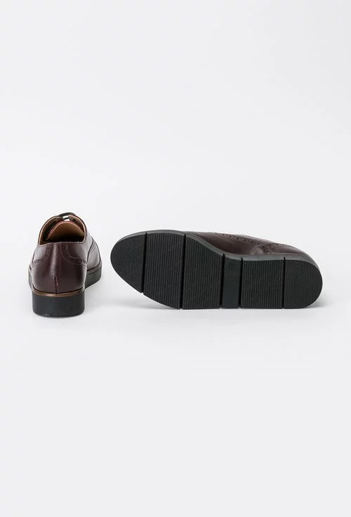 Pantofi Oxford bordo din piele naturala Raisa
