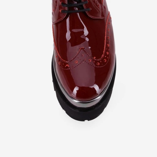 Pantofi Oxford burgundy din piele naturala Vince