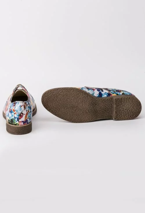 Pantofi Oxford cu imprimeu floral din piele naturala  Fiorentin