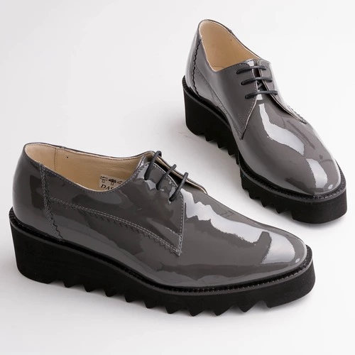Pantofi Oxford din piele naturala gri Ottley