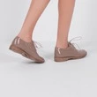 Pantofi Oxford crem din piele naturala lacuita Idalia