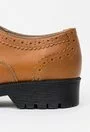 Pantofi Oxford din piele naturala maro cognac Violeta