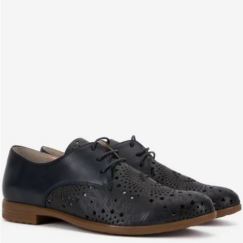 Pantofi Oxford din piele naturala bleumarin Robbins