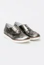 Pantofi Oxford gri metalizat din piele naturala Isak