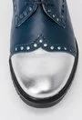 Pantofi Oxford navy cu argintiu din piele naturala Arya