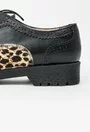 Pantofi Oxford negri animal print din piele naturala Coco