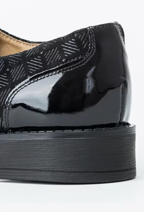 Pantofi Oxford negri din piele naturala Kara