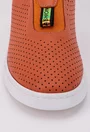 Pantofi portocalii din piele perforata cu elastic