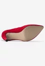Pantofi rosii din piele intoarsa cu toc