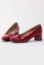 Pantofi rosii din piele naturala Katia