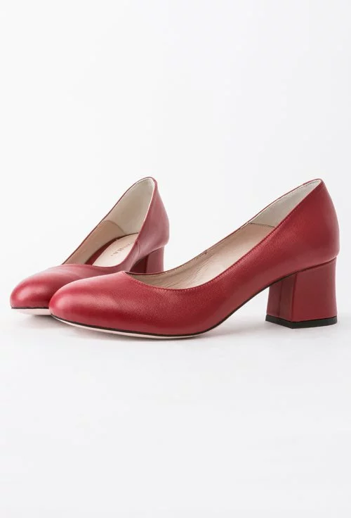 Pantofi rosii din piele naturala Luiza