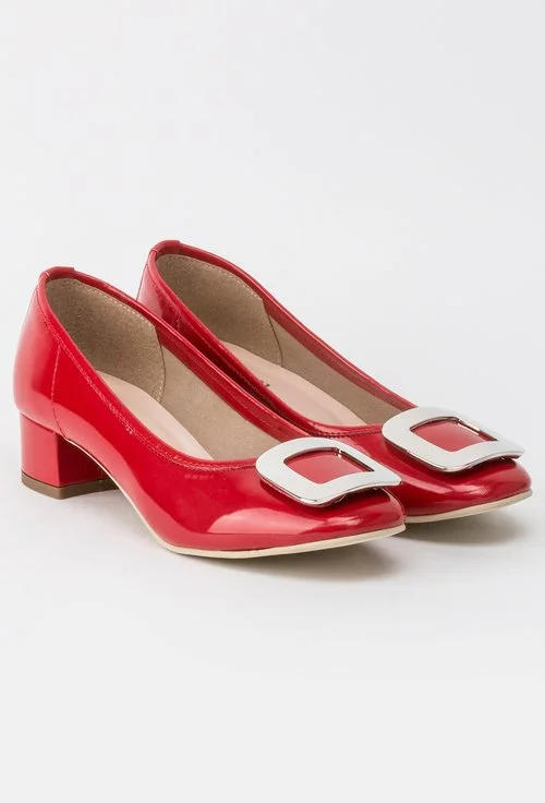 Pantofi rosii din piele naturala Simonne