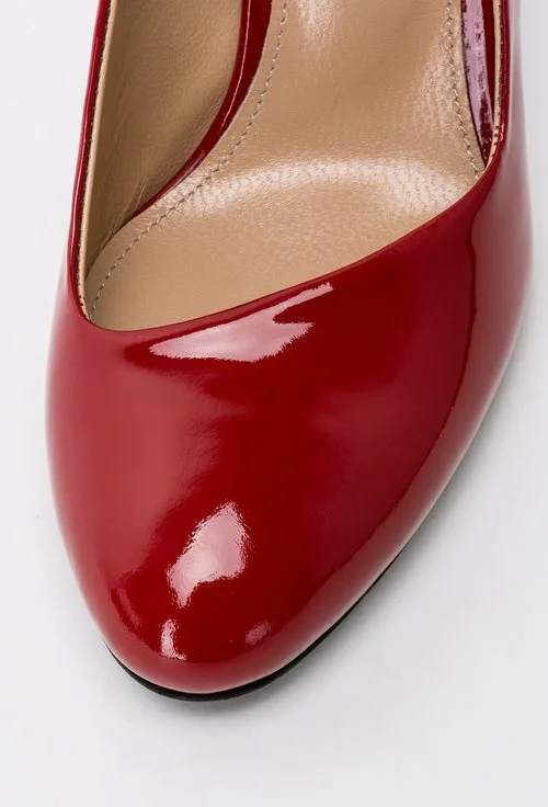 Pantofi rosii din piele naturala Yanick