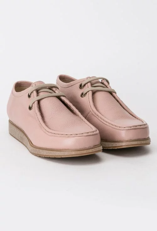 Pantofi roz pal din piele naturala Verro
