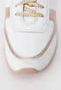 Pantofi sport albi cu rose gold din piele naturala Laura