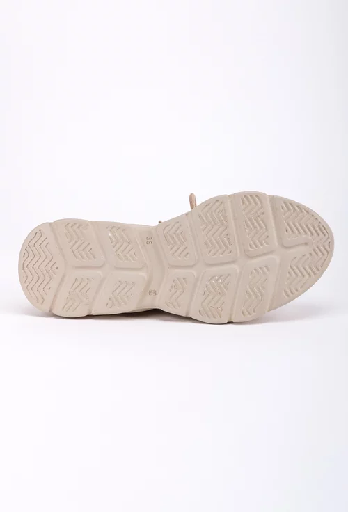 Pantofi sport din material textil cu detalii piele naturala