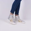 Pantofi sport argintii din piele naturala Judina