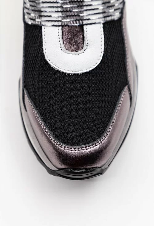 Pantofi sport din piele naturala si material textil