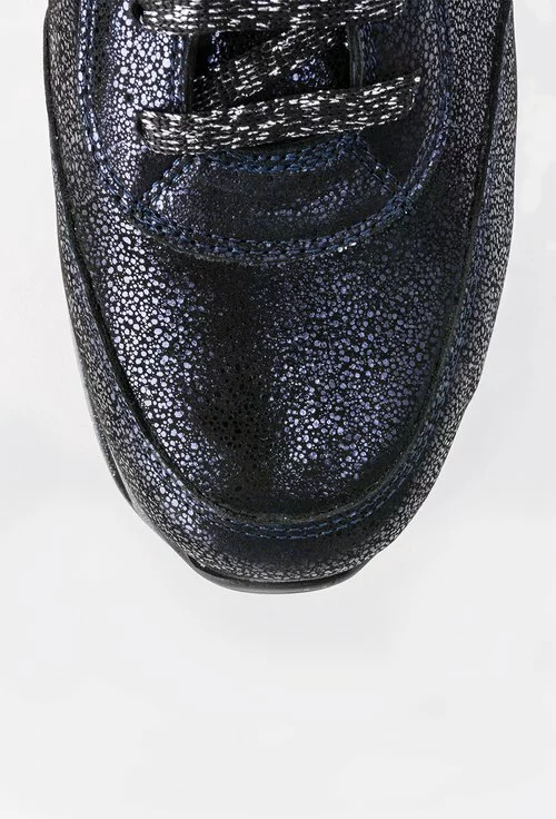 Pantofi sport navy metalizat din piele naturala Claris