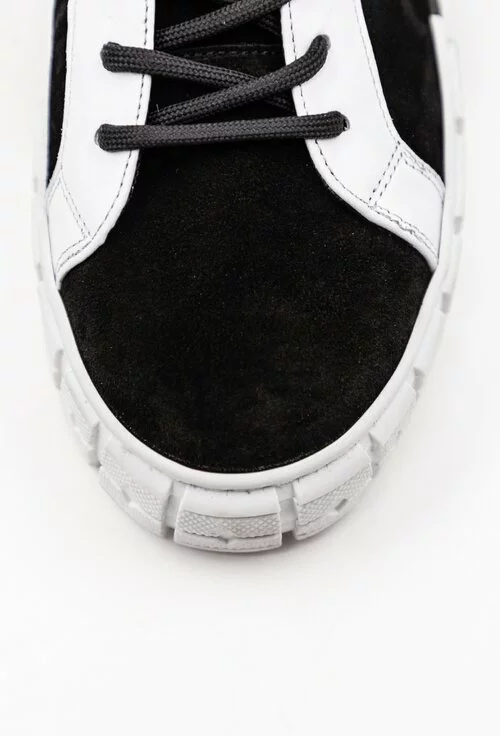 Pantofi sport negri din piele intoarsa cu detaliu stea