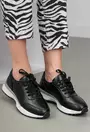 Pantofi sport negri din piele naturala