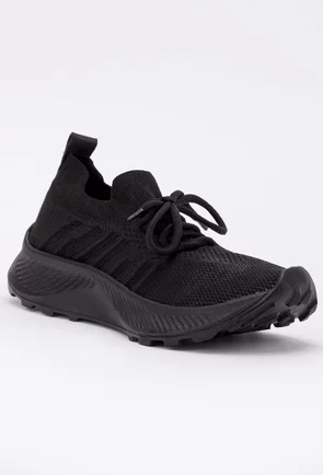 Pantofi sport negri realizati din material textil