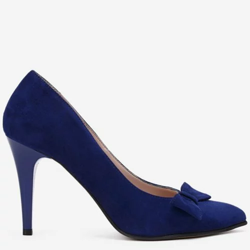 Pantofi stiletto albastri din piele naturala Roselyn