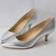 Pantofi Stiletto argintii din piele naturala Loreen