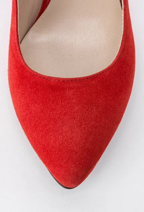 Pantofi Stiletto rosii din piele naturala Obscuro