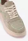 Pantofi verzi din piele intoarsa cu detalii verzi