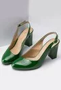 Pantofi verzi din piele naturala Yanick