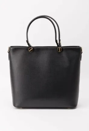 Geanta dama neagra din piele naturala Polly