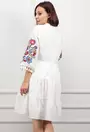 Rochie alba cu broderie si ciucuri