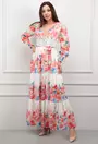 Rochie alba cu imprimeu floral
