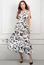 Rochie alba cu negru de vara
