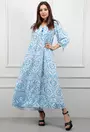 Rochie cu imprimeu albastru