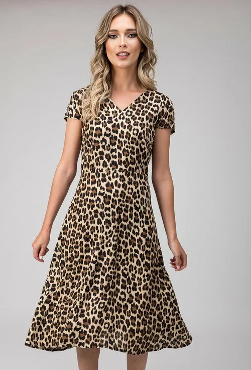 Rochie cu imprimeu de leopard Tessa