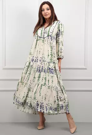 Rochie cu imprimeu verde