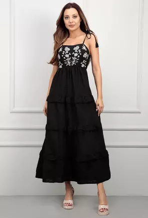 Rochie de vara neagra cu imprimeu