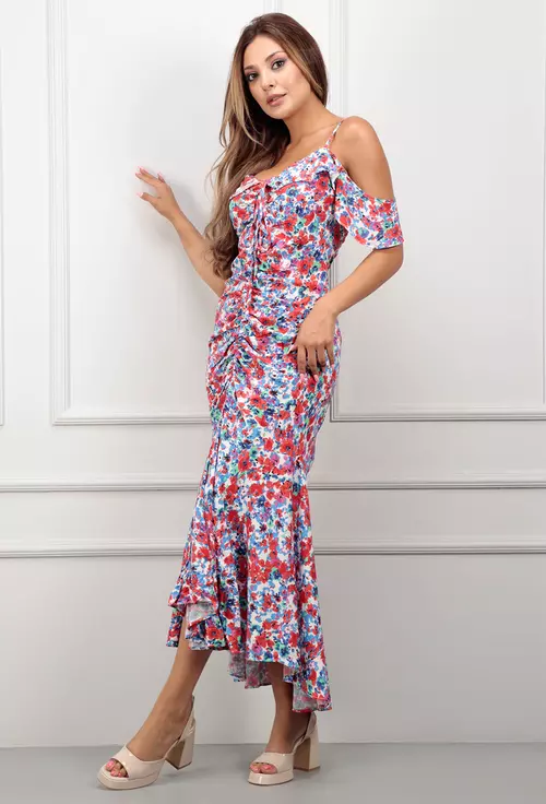 Rochie deosebita cu imprimeu multicolor