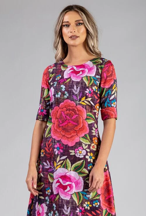 Rochie din bumbac cu imprimeu floral colorat