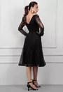 Rochie eleganta neagra cu decolteu patrat