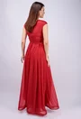 Rochie eleganta rosie cu insertii stralucitoare