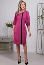 Rochie fuchsia cu dunga neagra